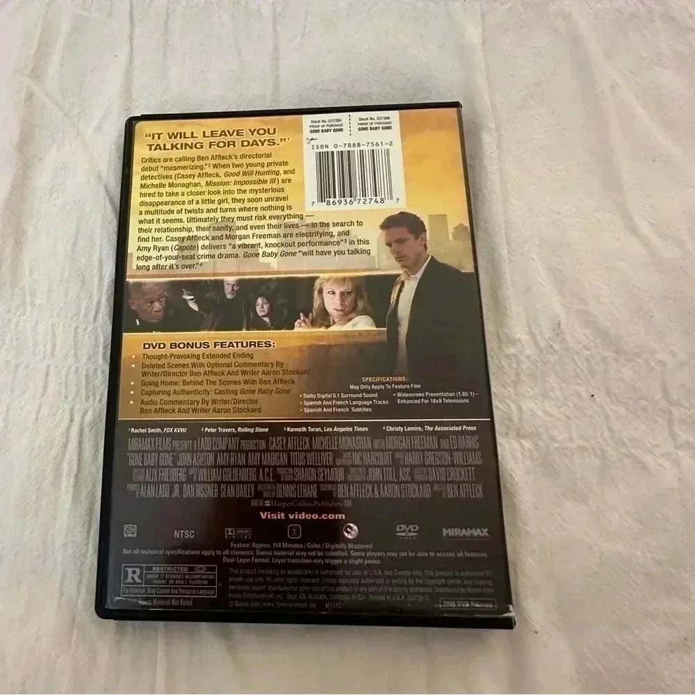 Gone Baby Gone (DVD,2008) Drama Morgan Freeman, Casey Affleck Miramax.
. - Picture 2 of 5
